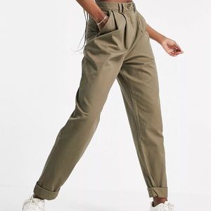 ASOS DESIGN tall avoid pleat front peg pant in olive